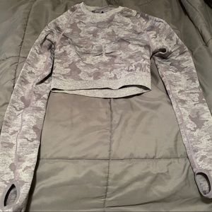 Gymshark Camo Seemless Long Sleeve Crop Top